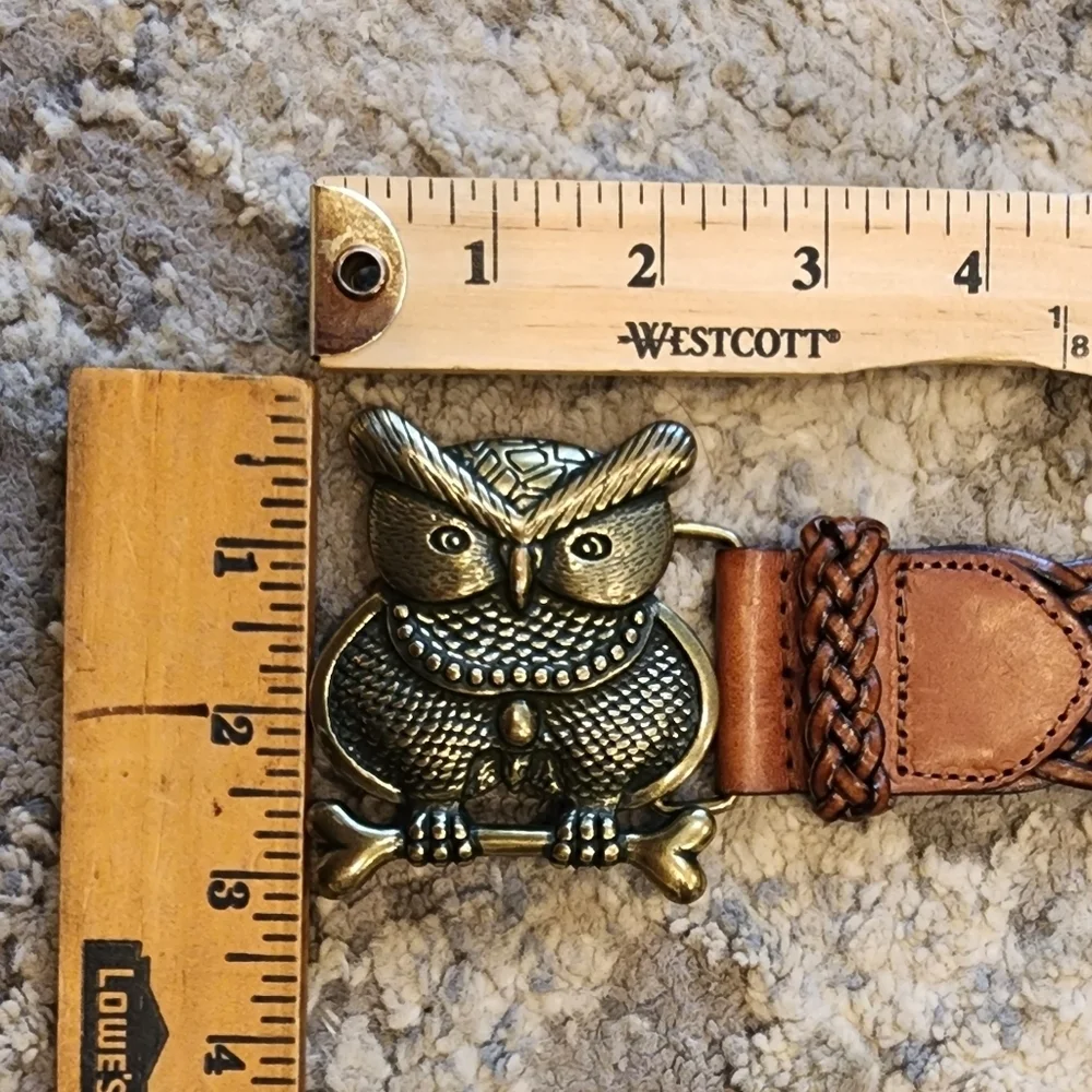 Delia's brown woven‎ Owl Belt.  Size medium.